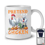 Pretend I'm A Chicken; Sarcastic Halloween Zombie Boo Ghost Chicken Lover; Family Group T-Shirt