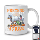 Pretend I'm A Horse; Sarcastic Halloween Zombie Boo Ghost Horse Lover; Family Group T-Shirt