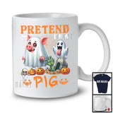 Pretend I'm A Pig; Sarcastic Halloween Zombie Boo Ghost Pig Lover; Family Group T-Shirt