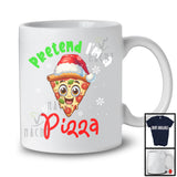 Pretend I'm A Pizza Crew, Humorous Christmas Santa Snowing, X-mas Family Group T-Shirt