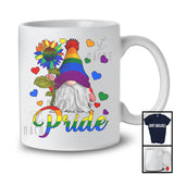 Fierté, coloré LGBTQ Pride Gnome Hold Tournesol arc-en-ciel, Gay Flag Lover LGBT Group T-Shirt