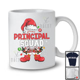 Principal Squad; Cheerful Christmas Leopard Santa Costume Snowing; Men Jobs Group T-Shirt