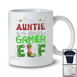 Proud Auntie Of An Awesome Gamer Elf; Wonderful Christmas Lights Mother's Day Plaid; Family T-Shirt