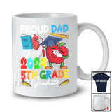 Proud Dad Of A 2024 5th Grade Graduate, Joyful Graduation Dabbing Apple, Father's Day Family T-Shirt