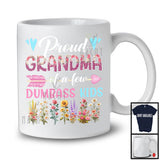 Proud Grandma Of A Few Dumbass Kids, Wonderful Mother's Day Leopard Flowers, Family Group T-Shirt