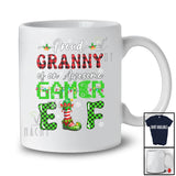 Proud Granny Of An Awesome Gamer Elf; Wonderful Christmas Lights Mother's Day Plaid; Family T-Shirt