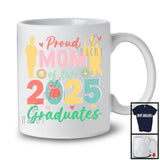 Proud Mom Of Two 2025 Graduates; Amazing Mother's Day Twin Boys Graduation; Family Flowers T-Shirt