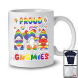 Proud With My Gnomies, Adorable LGBTQ Pride Three Gnomes Group, Gay Lesbian Rainbow T-Shirt