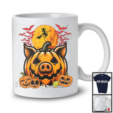Pumpkin Pig Face, Scary Halloween Costume Pig Lover, Farm Animal Farmer Group T-Shirt