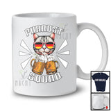 Purrost Squad; Adorable Oktoberfest Festival Cat Wearing Germany Flag Sunglasses; Drinking Beer T-Shirt