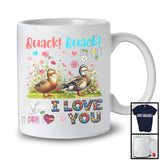 Quack Quack Means I Love You, Adorable Ducks Flowers Farm Animal, Matching Farmer Lover T-Shirt