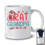 Rat grand-père, lunettes de soleil humoristiques pour la fête des pères, chapeau rouge, animal rat, T-shirt de groupe familial assorti