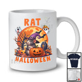 Rat Halloween; Adorable Witch Rat Scary Moon; Matching Wild Animal Lover T-Shirt