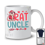 Oncle rat, lunettes de soleil humoristiques pour la fête des pères, chapeau rouge, amoureux des animaux rat, T-shirt de groupe familial assorti