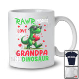 Rawr Means I Love My Grandpa, Adorable Father's Day T-Rex Grandpa, Dinosaur Family Group T-Shirt