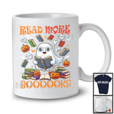 Read More Books; Lovely Halloween Boo Ghost Reading Book Lover; Librarian Teacher T-Shirt