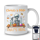 Real Chemistry Is Magic, Scary Halloween Skeleton Lover, Teacher Student School Subjects T-Shirt