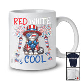 Red White And Cool, Wonderful 4th Of July Scottish Fold Cat Sunglasses American, Patriotic T-Shirt