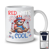 Red White And Cool, Wonderful 4th Of July Sloth Sunglasses American, Patriotic Animal T-Shirt