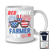 Red White And Farmer Crew, Proud 4th Of July American Flag Glasses, Careers Jobs Group T-Shirt