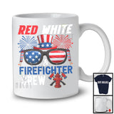 Red White And Firefighter Crew, Proud 4th Of July American Flag Glasses, Careers Jobs Group T-Shirt