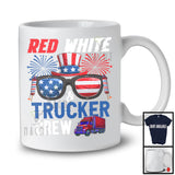 Red White And Trucker Crew, Proud 4th Of July American Flag Glasses, Careers Jobs Group T-Shirt