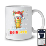 Reinbeer; Wonderful Christmas Lights Reindeer Santa Beer Glasses; Drunker Drinking Couple T-Shirt