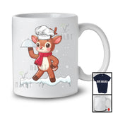 Reindeer Lunch Lady; Adorable Christmas Reindeer Snowing Around; Chef Proud Jobs Careers Group T-Shirt