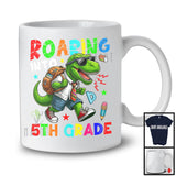 Roaring Into 5th Grade, Humorous First Day Of School T-Rex Dinosaur Lover, Students Group T-Shirt