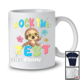 Rock The Test, Humorous Testing Day Test Day Sloth, Matching Teacher Student Group T-Shirt