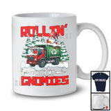 Rollin' With My Gnomies; Amazing Christmas Gnome Driving Garbage Truck Santa; Family Group T-Shirt