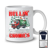 Rollin' With My Gnomies; Fantastic Christmas Santa Gnome Driving Garbage Truck; Snowing X-mas Family T-Shirt