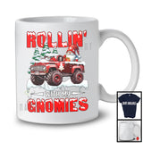 Rollin' With My Gnomies; Fantastic Christmas Santa Gnome Driving Pickup; Snowing X-mas Family T-Shirt