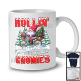 Rollin' With My Gnomies; Fantastic Christmas Santa Gnome Riding Bicycle; Snowing X-mas Family T-Shirt