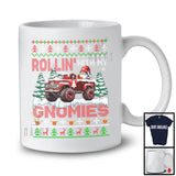 Rollin' With My Gnomies; Fantastic Christmas Sweater Santa Gnome Driving Pickup; Family Group T-Shirt