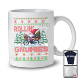 Rollin' With My Gnomies; Fantastic Christmas Sweater Santa Gnome Riding Bicycle; Family Group T-Shirt