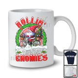 Rollin' With My Gnomies; Wonderful Christmas Santa Gnome Riding Bicycle; Rainbow Family T-Shirt