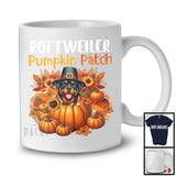 Rottweiler Pumpkin Patch; Lovely Thanksgiving Rottweiler In Pumpkin; Fall Leaves Flowers T-Shirt