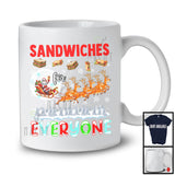 Sandwiches For Everyone; Fantastic Christmas Sandwich Santa Sleigh; X-mas Snowing Family Food T-Shirt