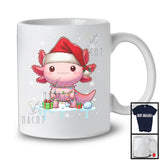 Santa Axolotl Snowing Around; Adorable Christmas Lights Axolotl; Pajama Family X-mas Group T-Shirt