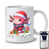 Santa Axolotl Snowing Around; Awesome Christmas Axolotl Animal; X-mas Family Group T-Shirt