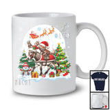 Santa Bearded Dragon Riding Donkey; Amazing Christmas Moon Tree Lights; Santa Farm Animal T-Shirt