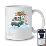 Santa Carrying Christmas Tree On Ambulance; Awesome Christmas Snowman; Driver Family T-Shirt