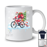 Santa Carrying Christmas Tree On Bicycle; Awesome Christmas Snowman; Rider Family T-Shirt