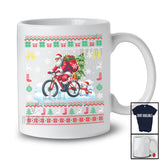 Santa Carrying Christmas Tree On Bicycle; Awesome Christmas Sweater Snowman; Rider T-Shirt