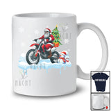 Santa Carrying Christmas Tree On Dirt Bike; Awesome Christmas Snowman; Driver Family T-Shirt