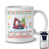 Santa Carrying Christmas Tree On Excavator; Awesome Christmas Sweater Snowman; Driver T-Shirt