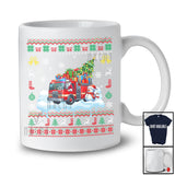 Santa Carrying Christmas Tree On Fire Truck; Awesome Christmas Sweater Snowman; Driver T-Shirt