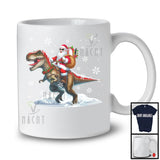 Santa Chef Riding T-Rex; Cheerful Christmas Snowing Proud Jobs; Chef Group T-Shirt