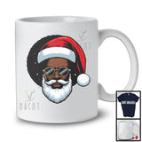 Santa Claus Face Black African American; Awesome Christmas Santa Afro Beard Santa; Family T-Shirt